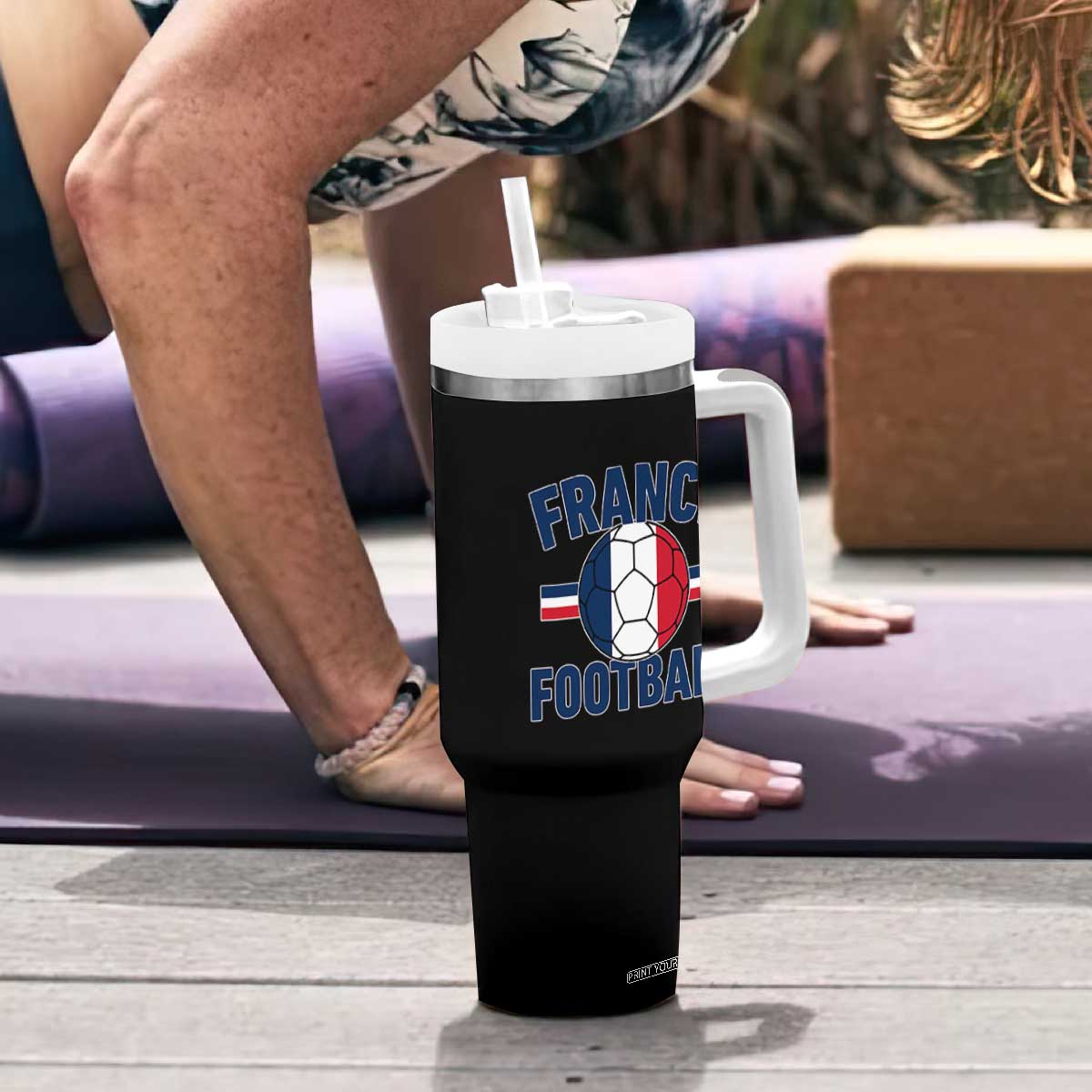 French Flag France Soccer Football Fan Tumbler With Handle TS14 Print Your Wear