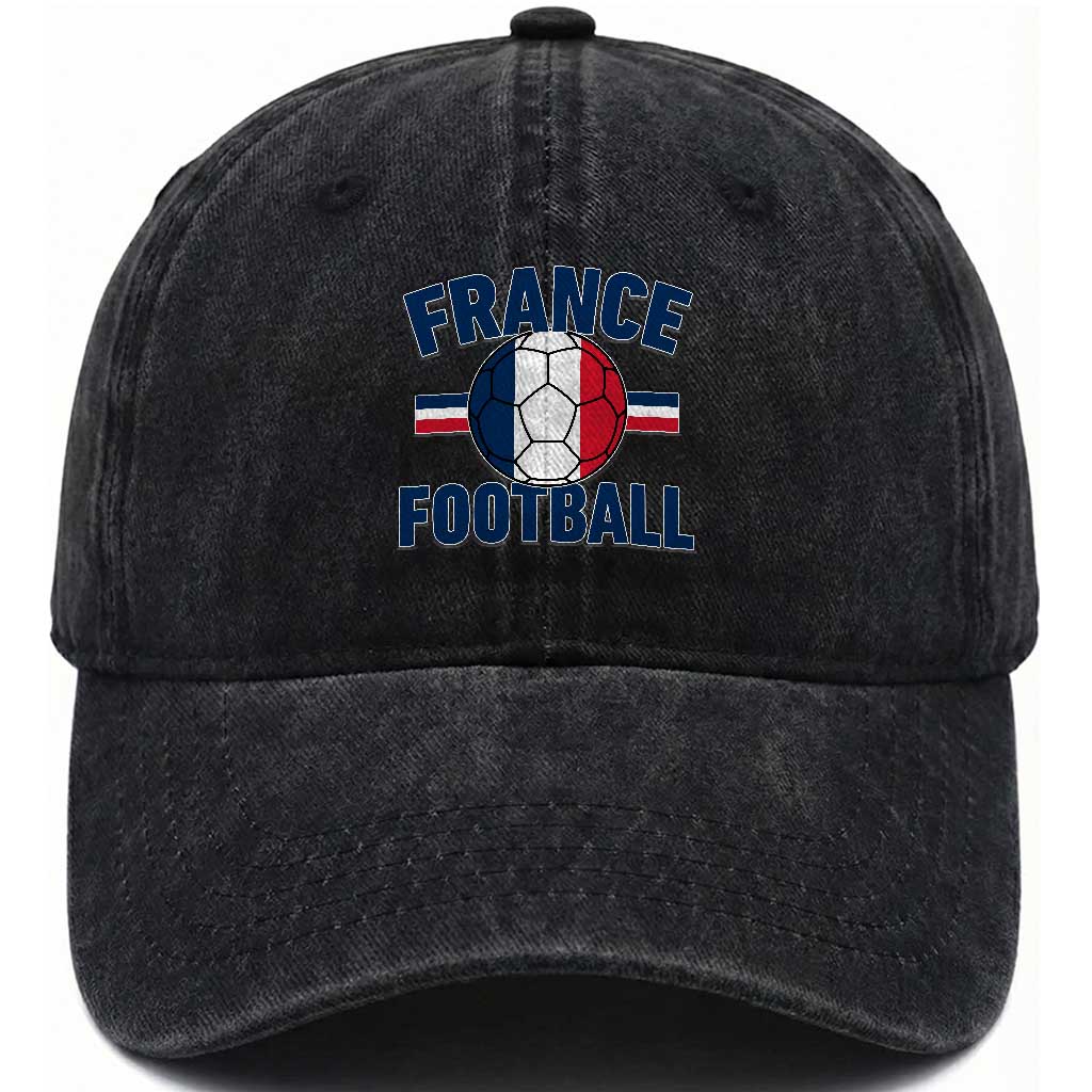 French Flag France Soccer Football Fan Washed Cotton Baseball Cap TS14 Print Your Wear