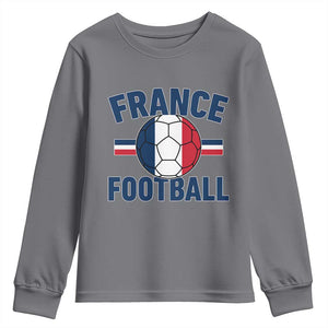 French Flag France Soccer Football Fan Youth Sweatshirt TS14 Charcoal Print Your Wear