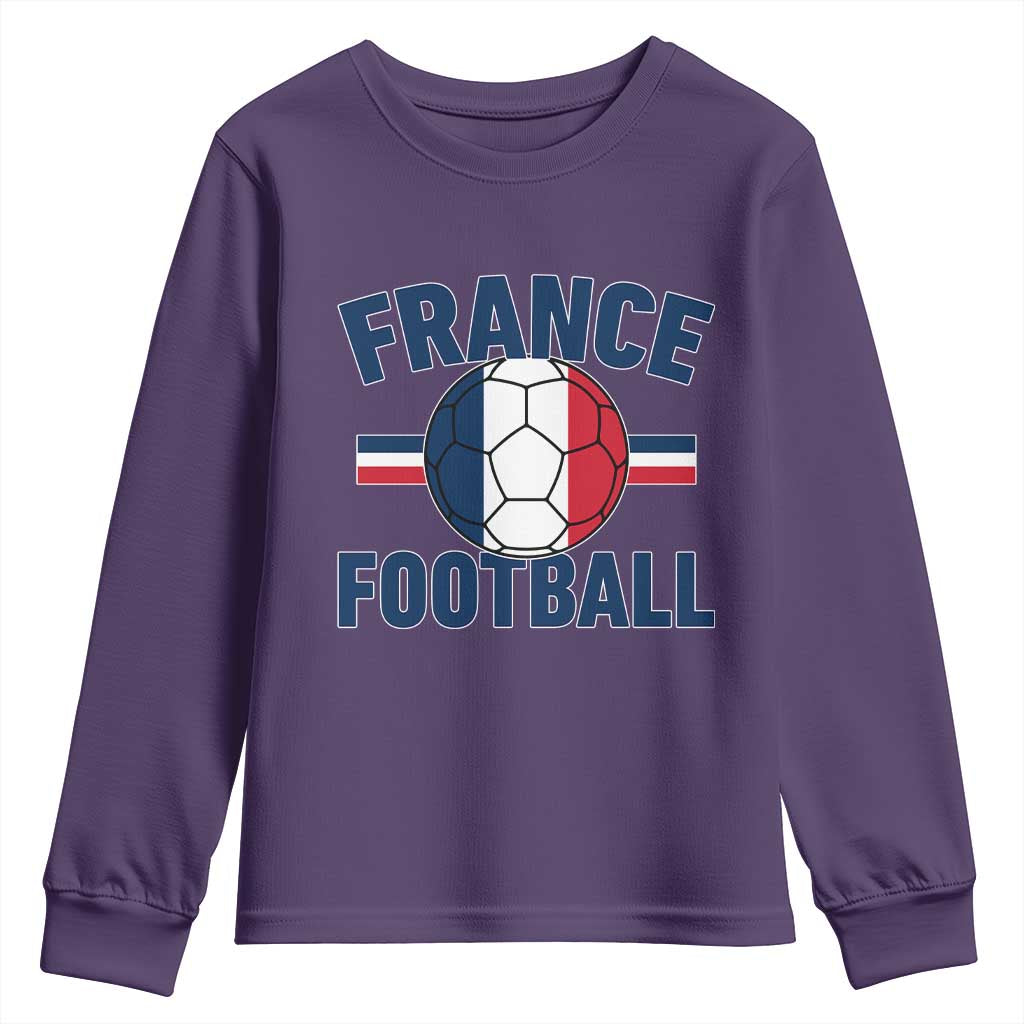 French Flag France Soccer Football Fan Youth Sweatshirt TS14 Purple Print Your Wear