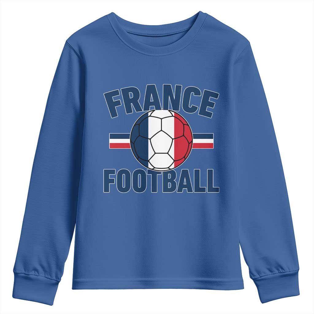 French Flag France Soccer Football Fan Youth Sweatshirt TS14 Royal Blue Print Your Wear