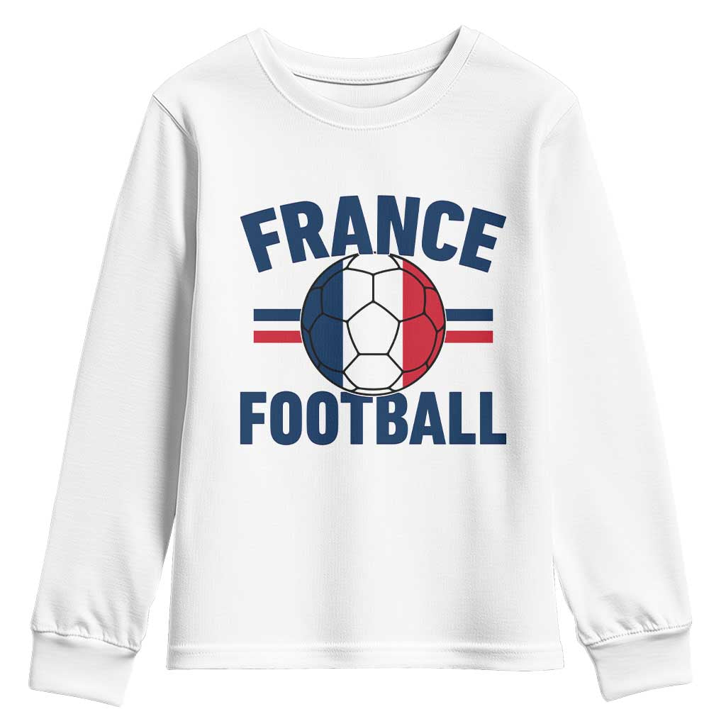 French Flag France Soccer Football Fan Youth Sweatshirt TS14 White Print Your Wear