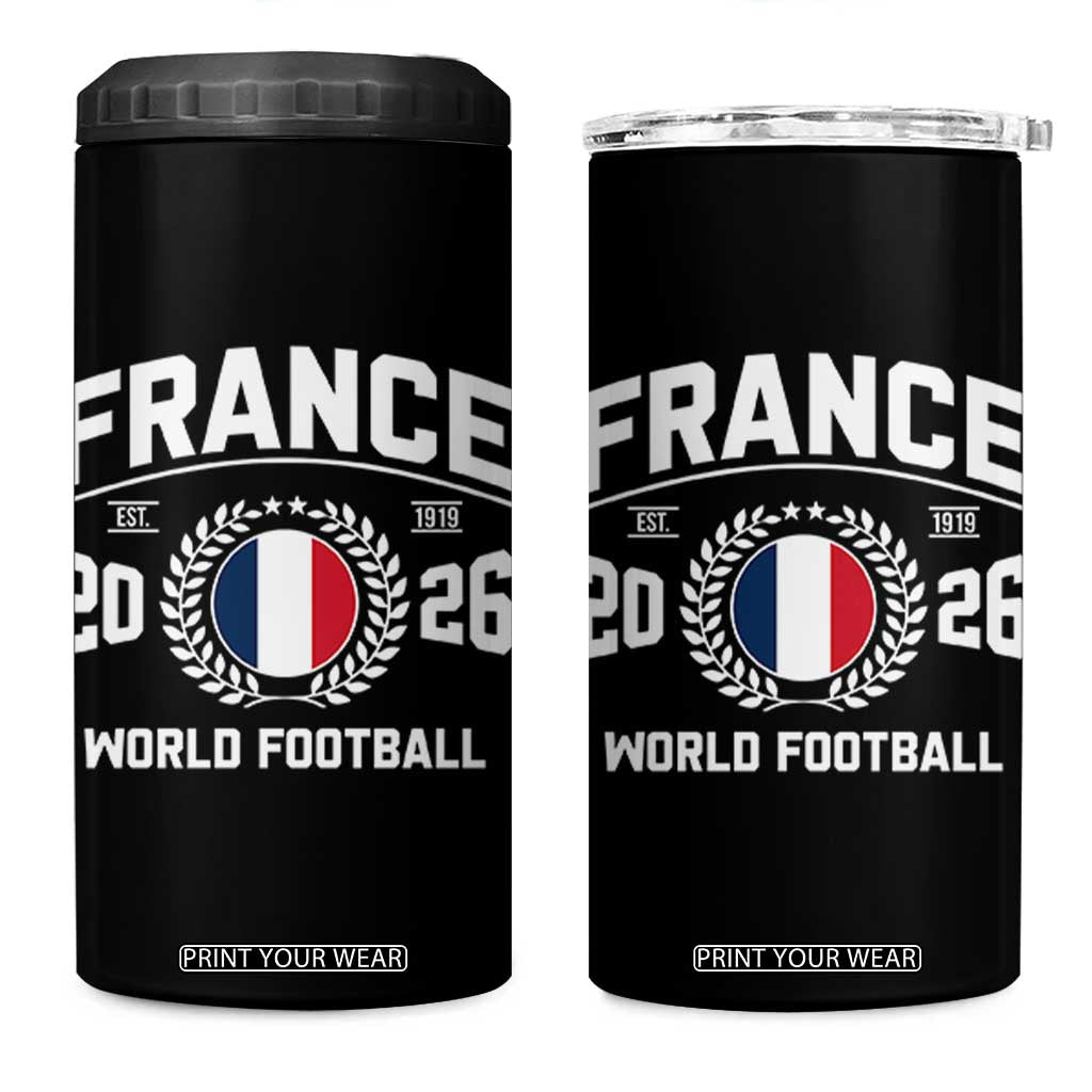 France Soccer Fan French Flag Patriotic Sports 4 in 1 Can Cooler Tumbler TS14 One Size: 16 oz Black Print Your Wear