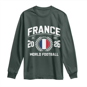 France Soccer Fan French Flag Patriotic Sports Long Sleeve Shirt TS14 S Dark Forest Green Print Your Wear