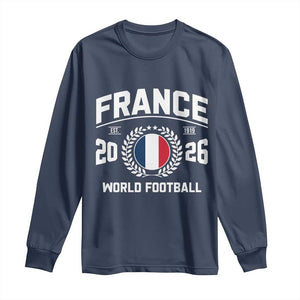 France Soccer Fan French Flag Patriotic Sports Long Sleeve Shirt TS14 Navy Print Your Wear