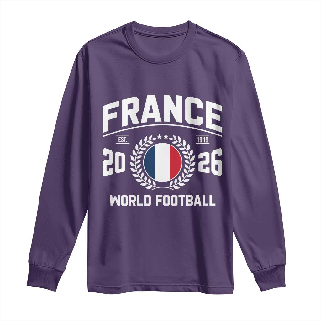 France Soccer Fan French Flag Patriotic Sports Long Sleeve Shirt TS14 Purple Print Your Wear