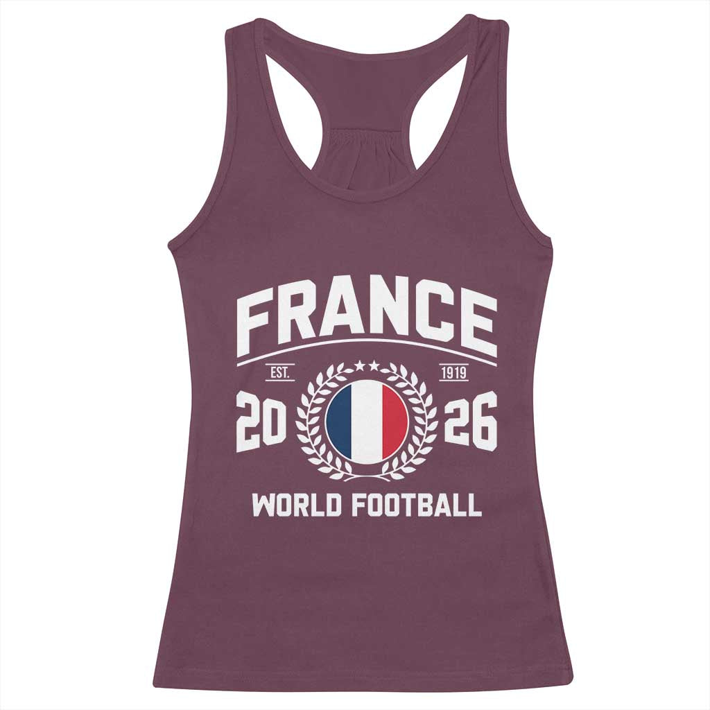 France Soccer Fan French Flag Patriotic Sports Racerback Tank Top TS14 Maroon Print Your Wear