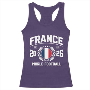 France Soccer Fan French Flag Patriotic Sports Racerback Tank Top TS14 Purple Print Your Wear