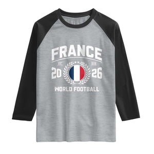France Soccer Fan French Flag Patriotic Sports Raglan Shirt TS14 Heather Gray Black Print Your Wear