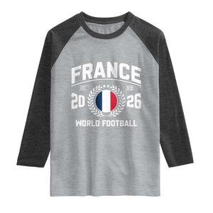 France Soccer Fan French Flag Patriotic Sports Raglan Shirt TS14 Heather Gray Heather Charcoal Print Your Wear