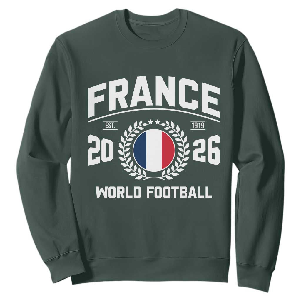 France Soccer Fan French Flag Patriotic Sports Sweatshirt TS14 S Dark Forest Green Print Your Wear