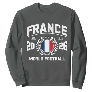 France Soccer Fan French Flag Patriotic Sports Sweatshirt TS14 Dark Heather Print Your Wear