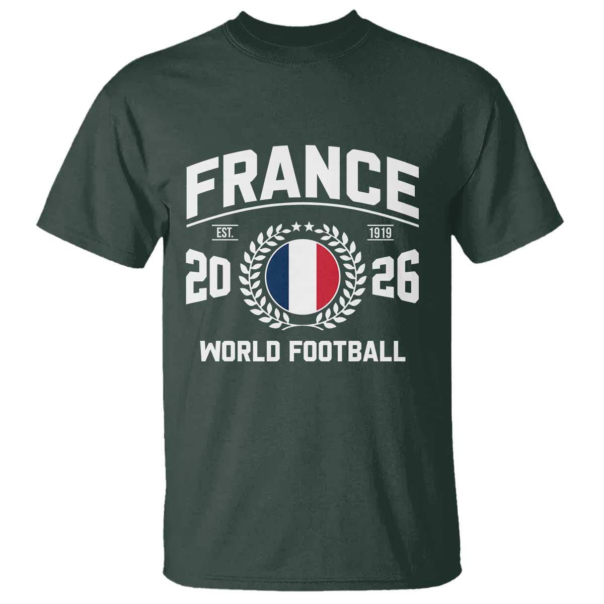 France Soccer Fan French Flag Patriotic Sports T Shirt TS14 Dark Forest Green Print Your Wear
