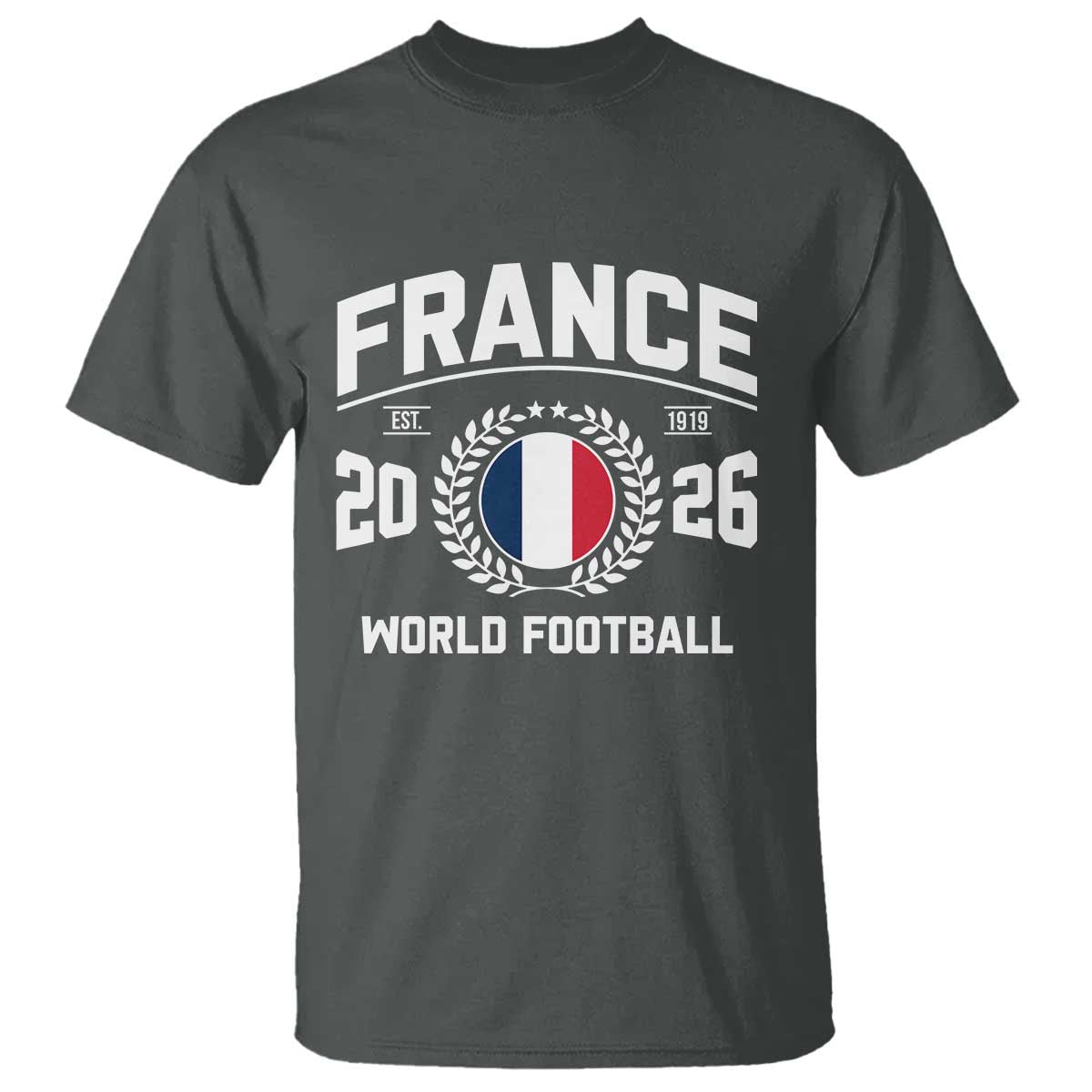 France Soccer Fan French Flag Patriotic Sports T Shirt TS14 Dark Heather Print Your Wear