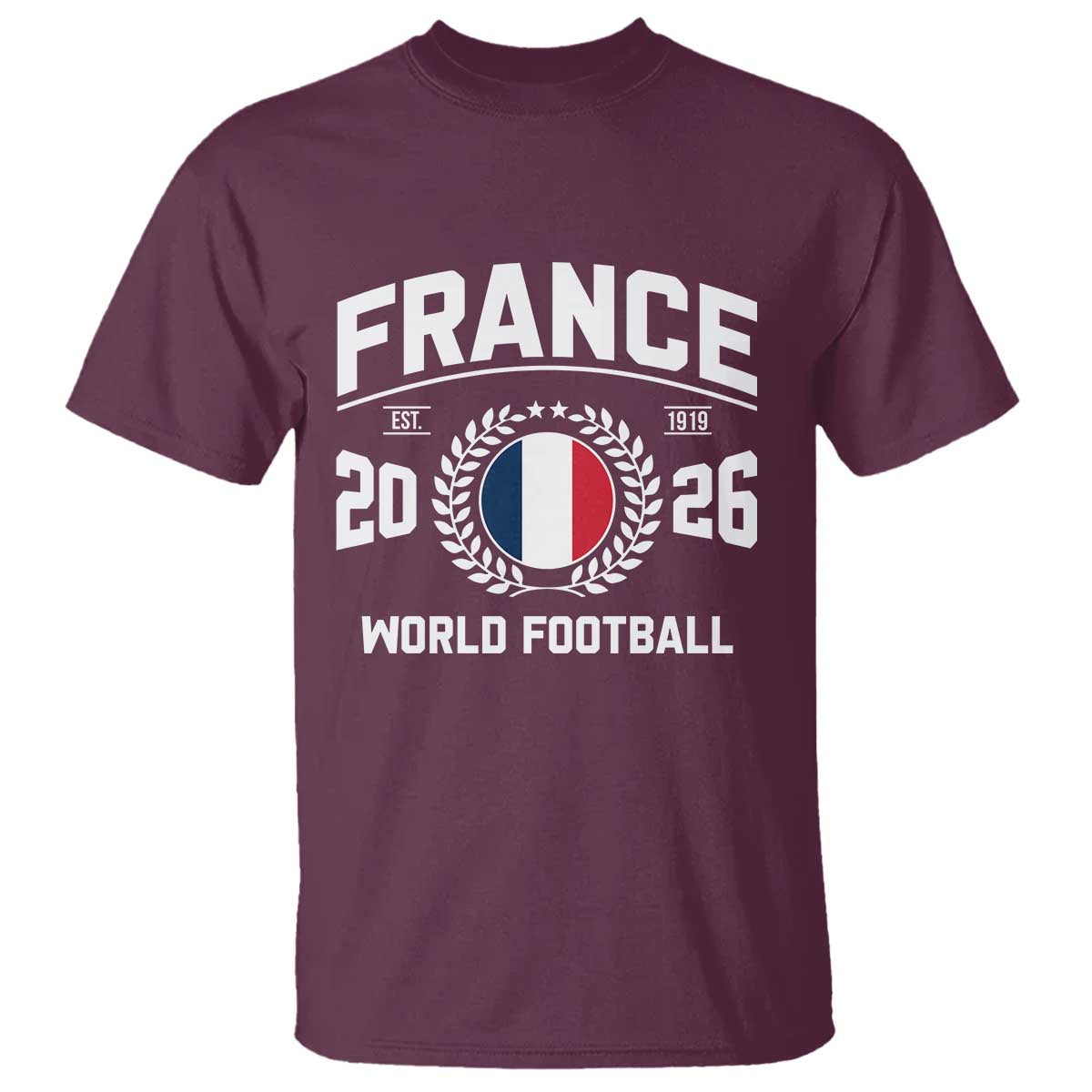 France Soccer Fan French Flag Patriotic Sports T Shirt TS14 Maroon Print Your Wear