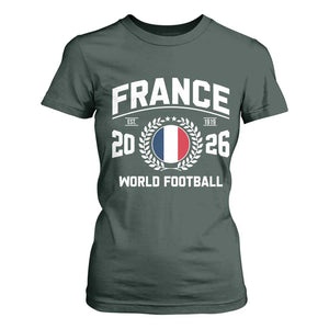 France Soccer Fan French Flag Patriotic Sports T Shirt For Women TS14 Dark Forest Green Print Your Wear