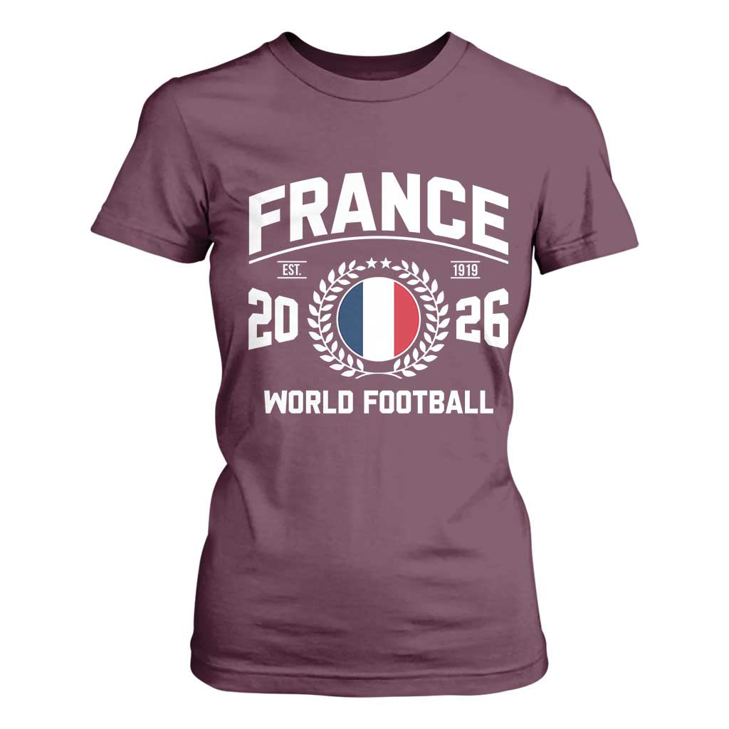 France Soccer Fan French Flag Patriotic Sports T Shirt For Women TS14 Maroon Print Your Wear