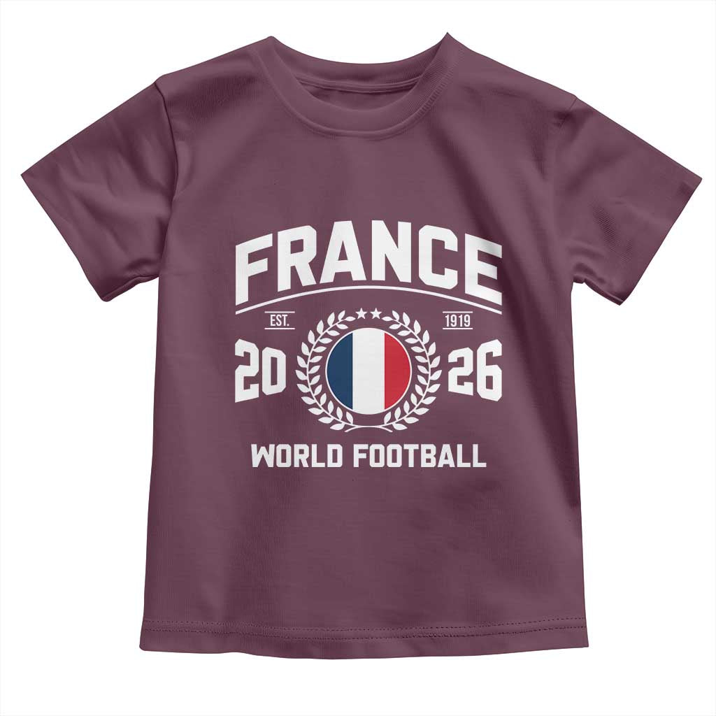 France Soccer Fan French Flag Patriotic Sports Toddler T Shirt TS14 Maroon Print Your Wear