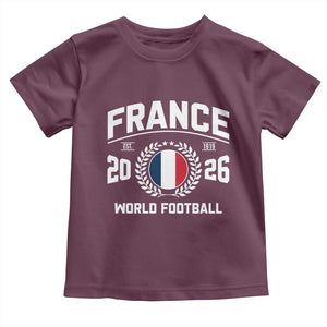 France Soccer Fan French Flag Patriotic Sports Toddler T Shirt TS14 Maroon Print Your Wear