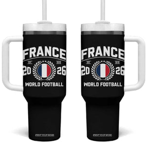 France Soccer Fan French Flag Patriotic Sports Tumbler With Handle TS14 One Size: 40 oz Black Print Your Wear