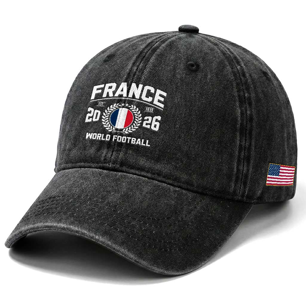 France Soccer Fan French Flag Patriotic Sports Washed Cotton Baseball Cap TS14 Print Your Wear