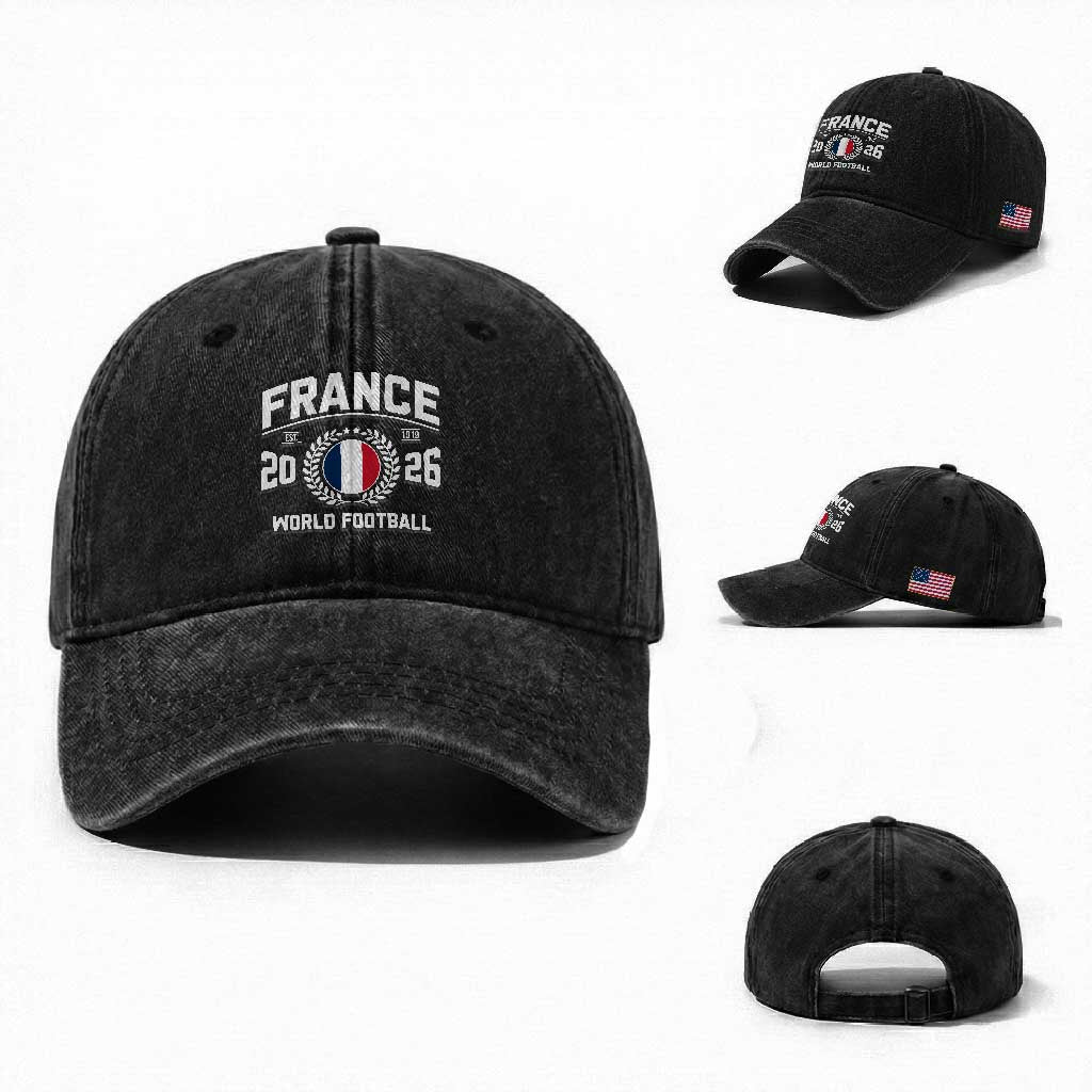 France Soccer Fan French Flag Patriotic Sports Washed Cotton Baseball Cap TS14 Washed Cap Universal Fit Black Print Your Wear