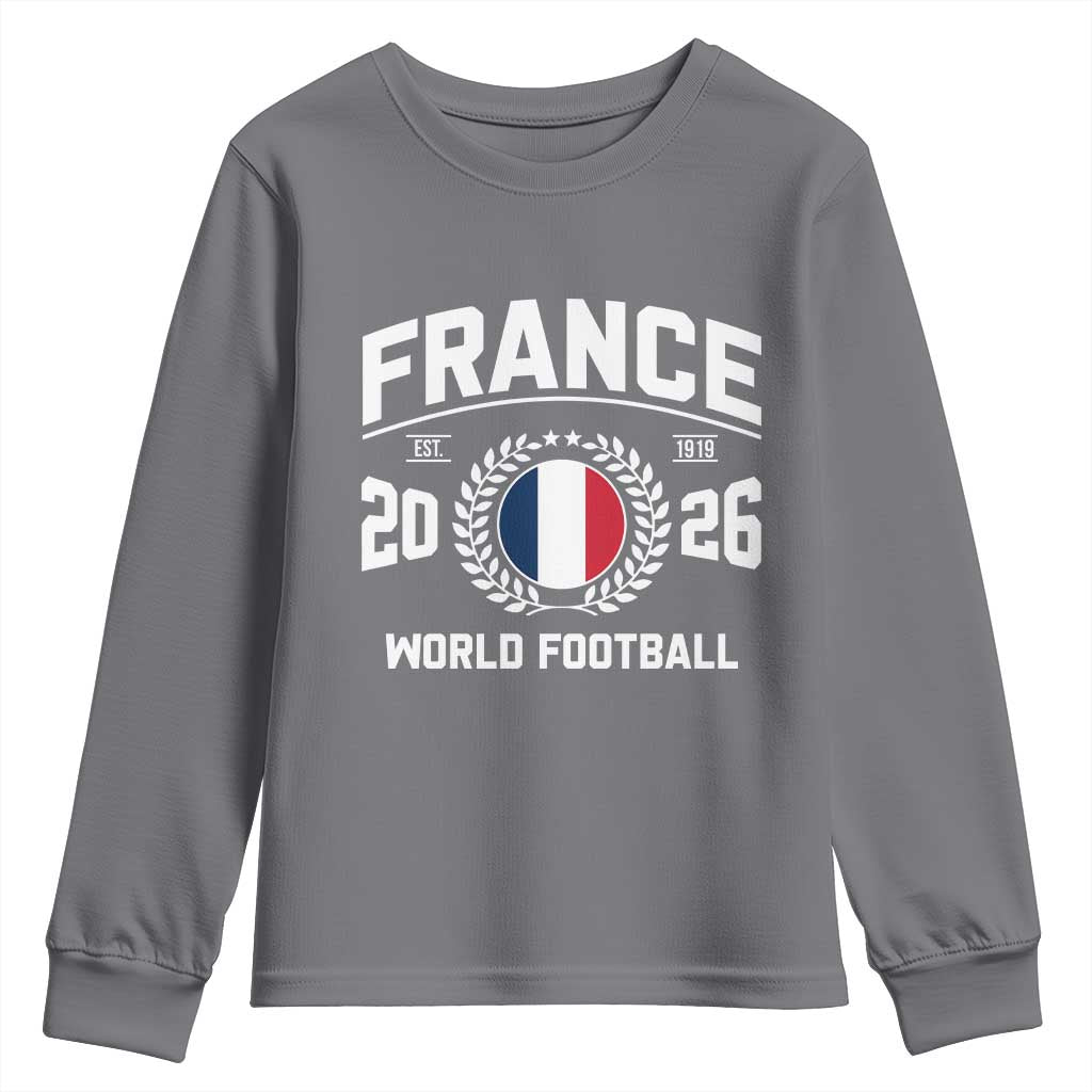 France Soccer Fan French Flag Patriotic Sports Youth Sweatshirt TS14 Charcoal Print Your Wear