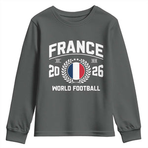 France Soccer Fan French Flag Patriotic Sports Youth Sweatshirt TS14 Dark Heather Print Your Wear