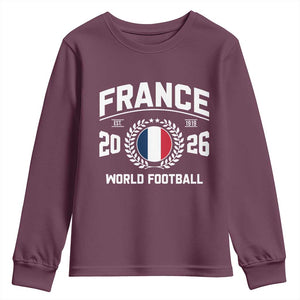 France Soccer Fan French Flag Patriotic Sports Youth Sweatshirt TS14 Maroon Print Your Wear