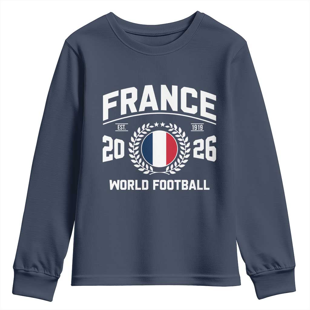France Soccer Fan French Flag Patriotic Sports Youth Sweatshirt TS14 Navy Print Your Wear