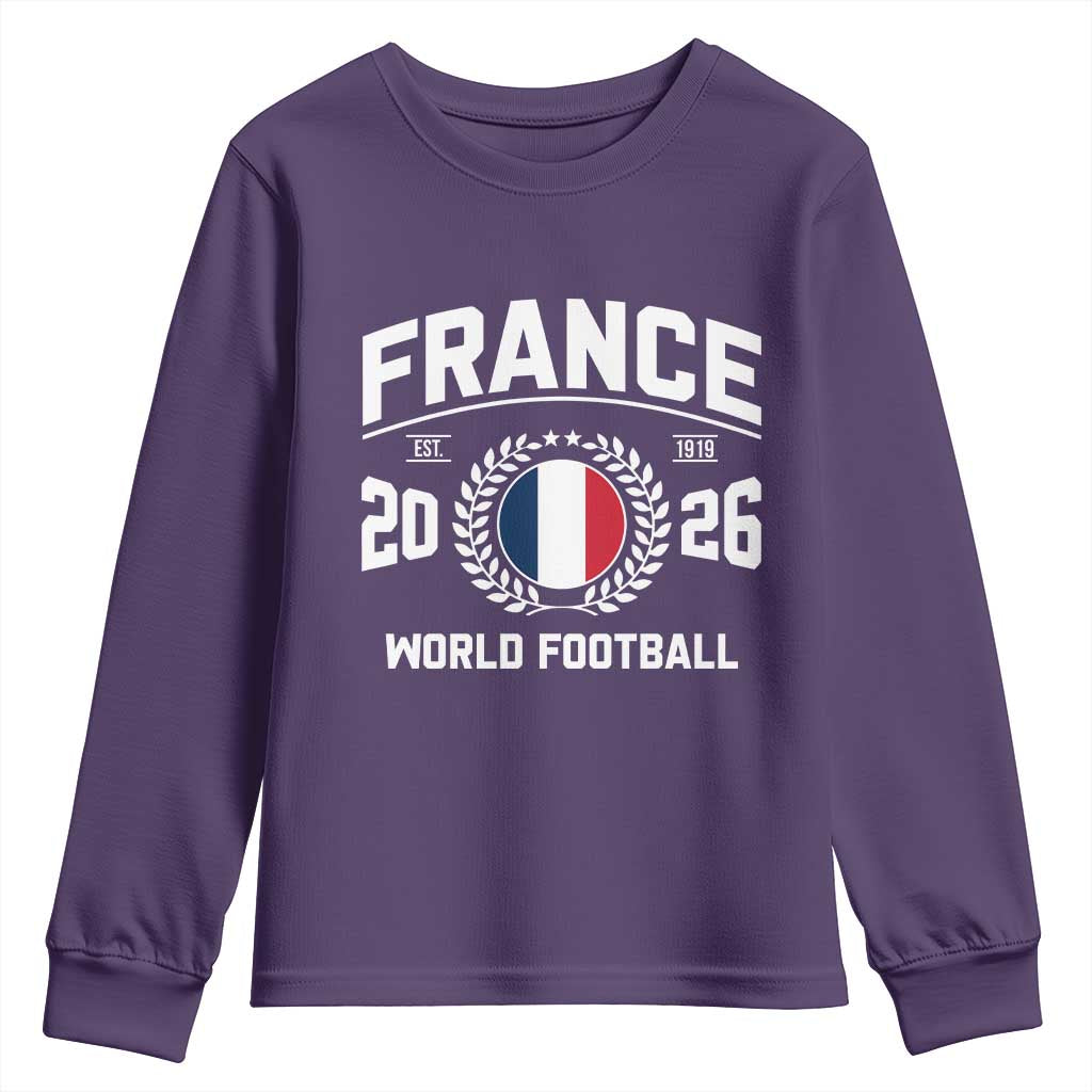 France Soccer Fan French Flag Patriotic Sports Youth Sweatshirt TS14 Purple Print Your Wear