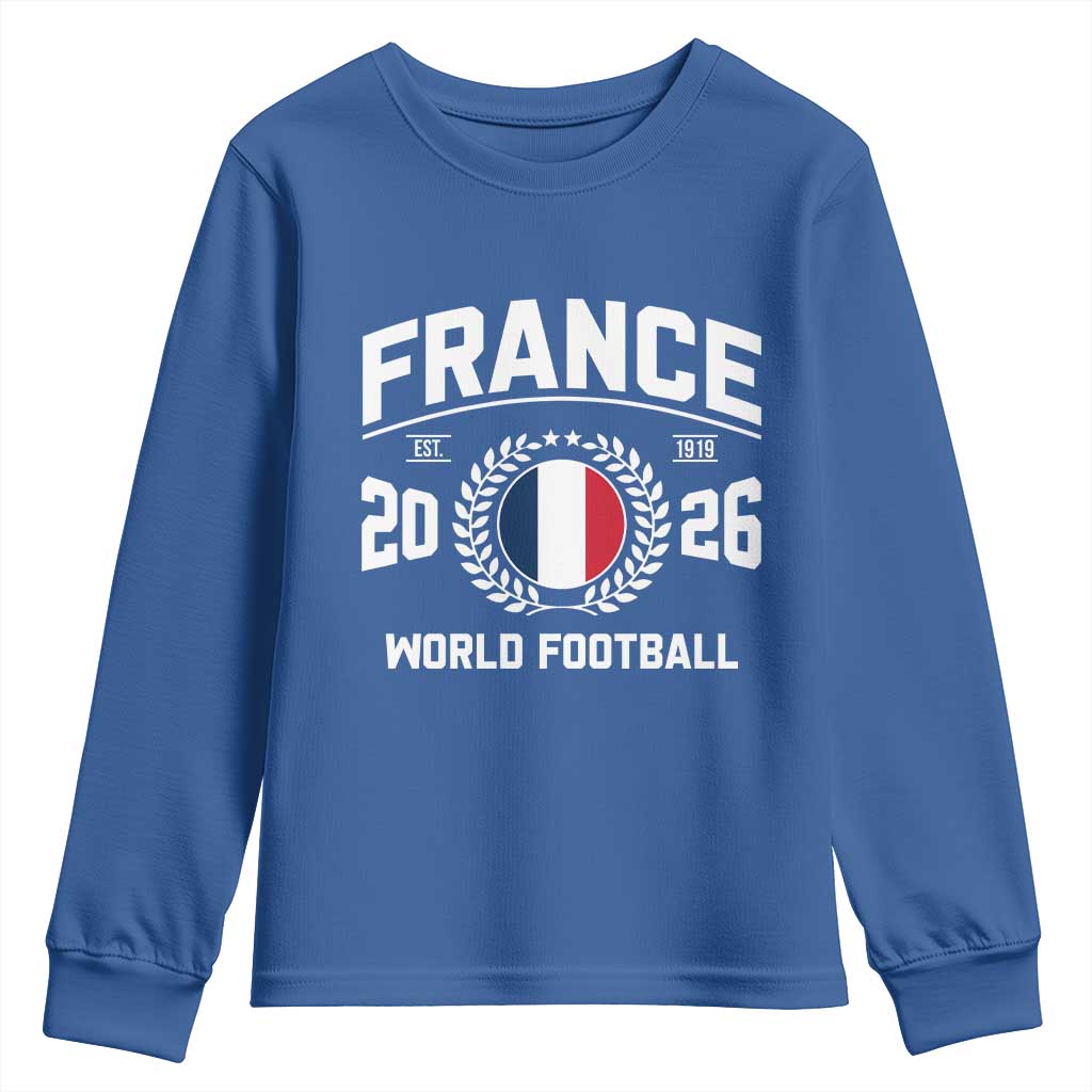 France Soccer Fan French Flag Patriotic Sports Youth Sweatshirt TS14 Royal Blue Print Your Wear