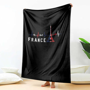 France Paris Heartbeat French Flag Eiffel Tower Souvenir Gift Throw Blanket TS14 Print Your Wear