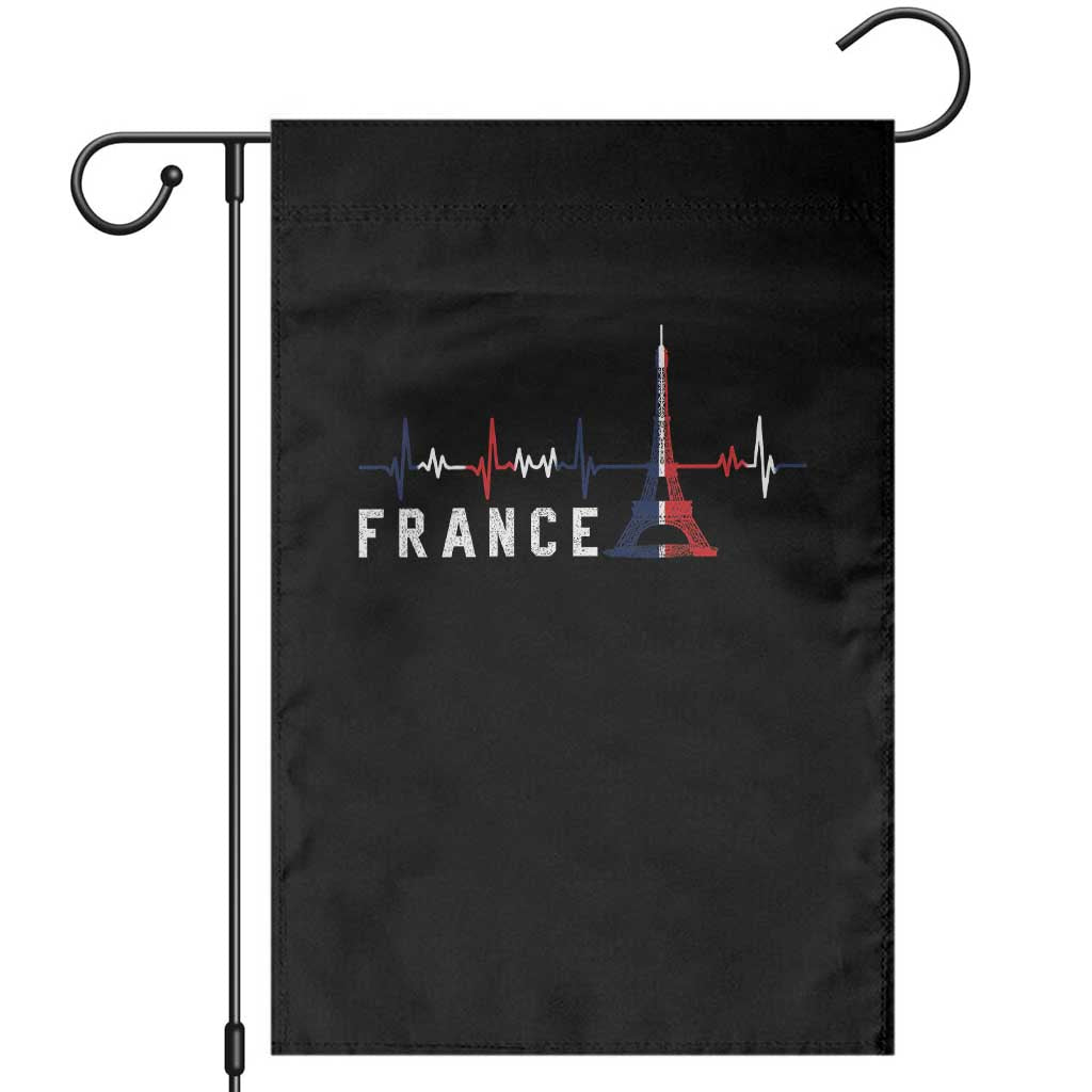 France Paris Heartbeat French Flag Eiffel Tower Souvenir Gift Garden Flag TS14 Black Print Your Wear