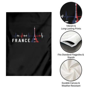 France Paris Heartbeat French Flag Eiffel Tower Souvenir Gift Garden Flag TS14 Print Your Wear