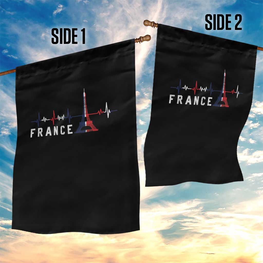 France Paris Heartbeat French Flag Eiffel Tower Souvenir Gift Garden Flag TS14 Print Your Wear