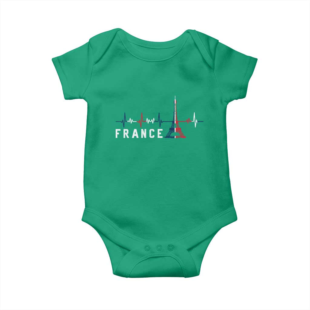 France Paris Heartbeat French Flag Eiffel Tower Souvenir Gift Baby Onesie TS14 Irish Green Print Your Wear