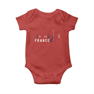 France Paris Heartbeat French Flag Eiffel Tower Souvenir Gift Baby Onesie TS14 Red Print Your Wear