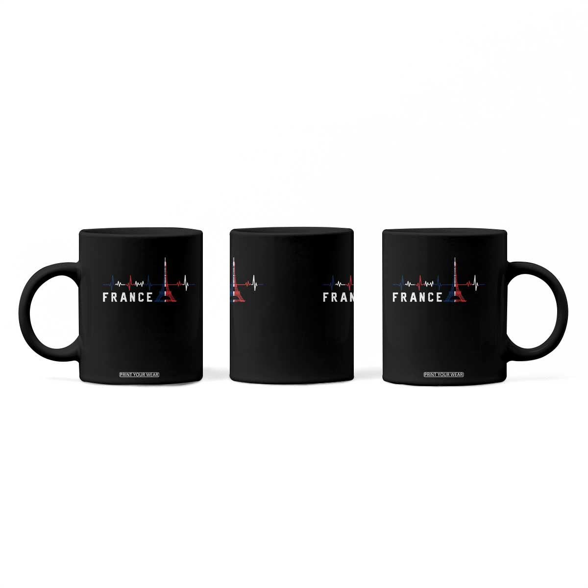 France Paris Heartbeat French Flag Eiffel Tower Souvenir Gift Coffee Mug TS14 Print Your Wear