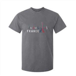 France Paris Heartbeat French Flag Eiffel Tower Souvenir Gift T Shirt For Kid TS14 Charcoal Print Your Wear