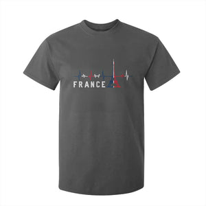 France Paris Heartbeat French Flag Eiffel Tower Souvenir Gift T Shirt For Kid TS14 Dark Heather Print Your Wear
