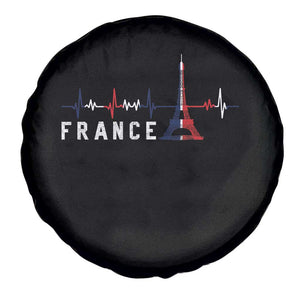 France Paris Heartbeat French Flag Eiffel Tower Souvenir Gift Spare Tire Cover TS14 Print Your Wear