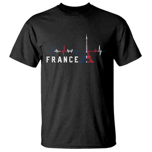 France Paris Heartbeat French Flag Eiffel Tower Souvenir Gift T Shirt TS14 Black Print Your Wear