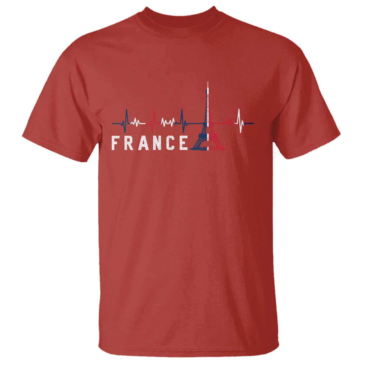 France Paris Heartbeat French Flag Eiffel Tower Souvenir Gift T Shirt TS14 Print Your Wear