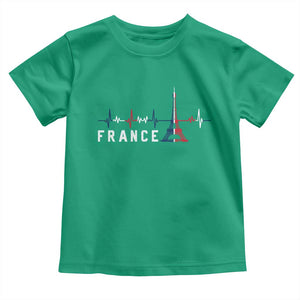 France Paris Heartbeat French Flag Eiffel Tower Souvenir Gift Toddler T Shirt TS14 Irish Green Print Your Wear