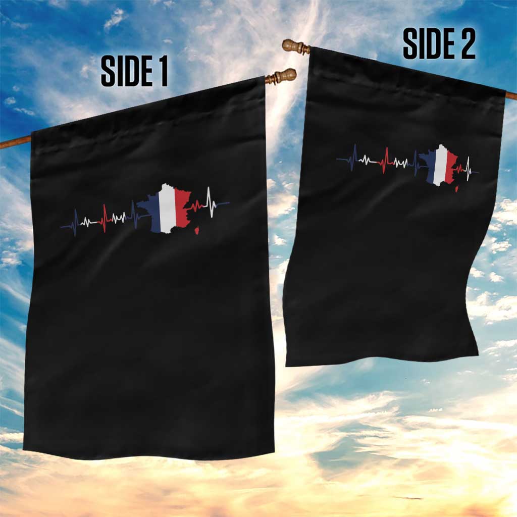 France Heartbeat EKG French Flag Map Garden Flag TS14 Print Your Wear