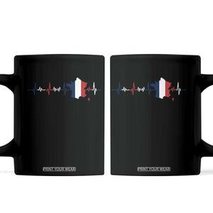 France Heartbeat EKG French Flag Map Coffee Mug TS14 Black Print Your Wear