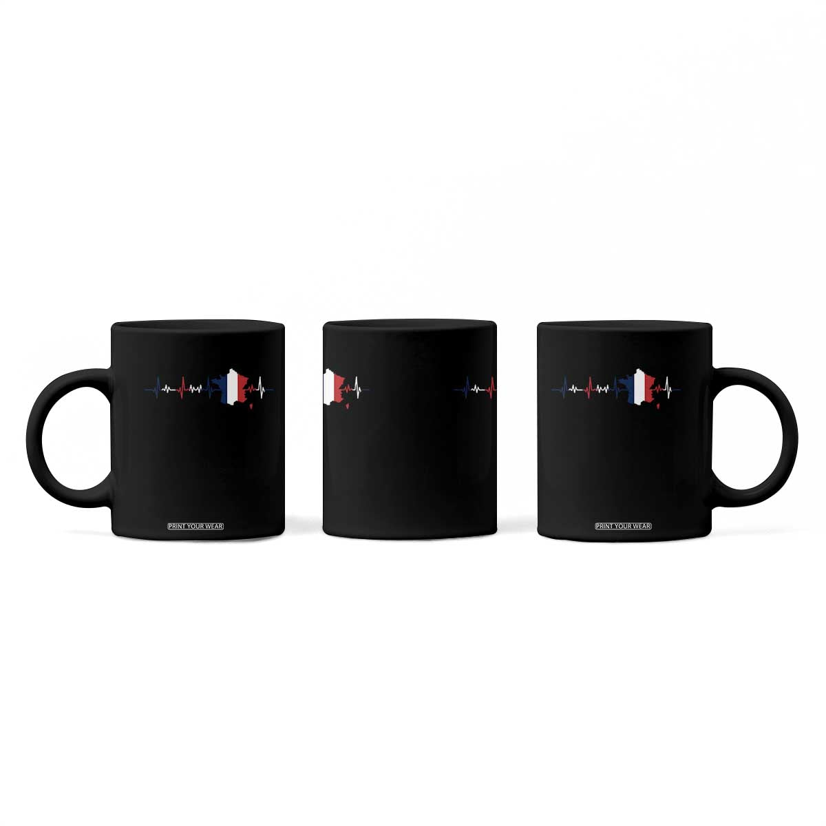 France Heartbeat EKG French Flag Map Coffee Mug TS14 Print Your Wear