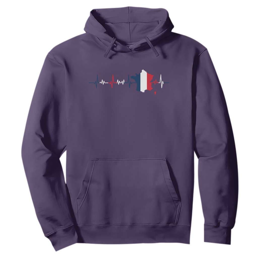 France Heartbeat EKG French Flag Map Hoodie TS14 Purple Print Your Wear