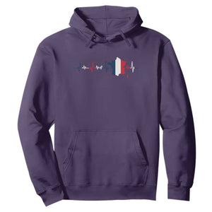 France Heartbeat EKG French Flag Map Hoodie TS14 Purple Print Your Wear